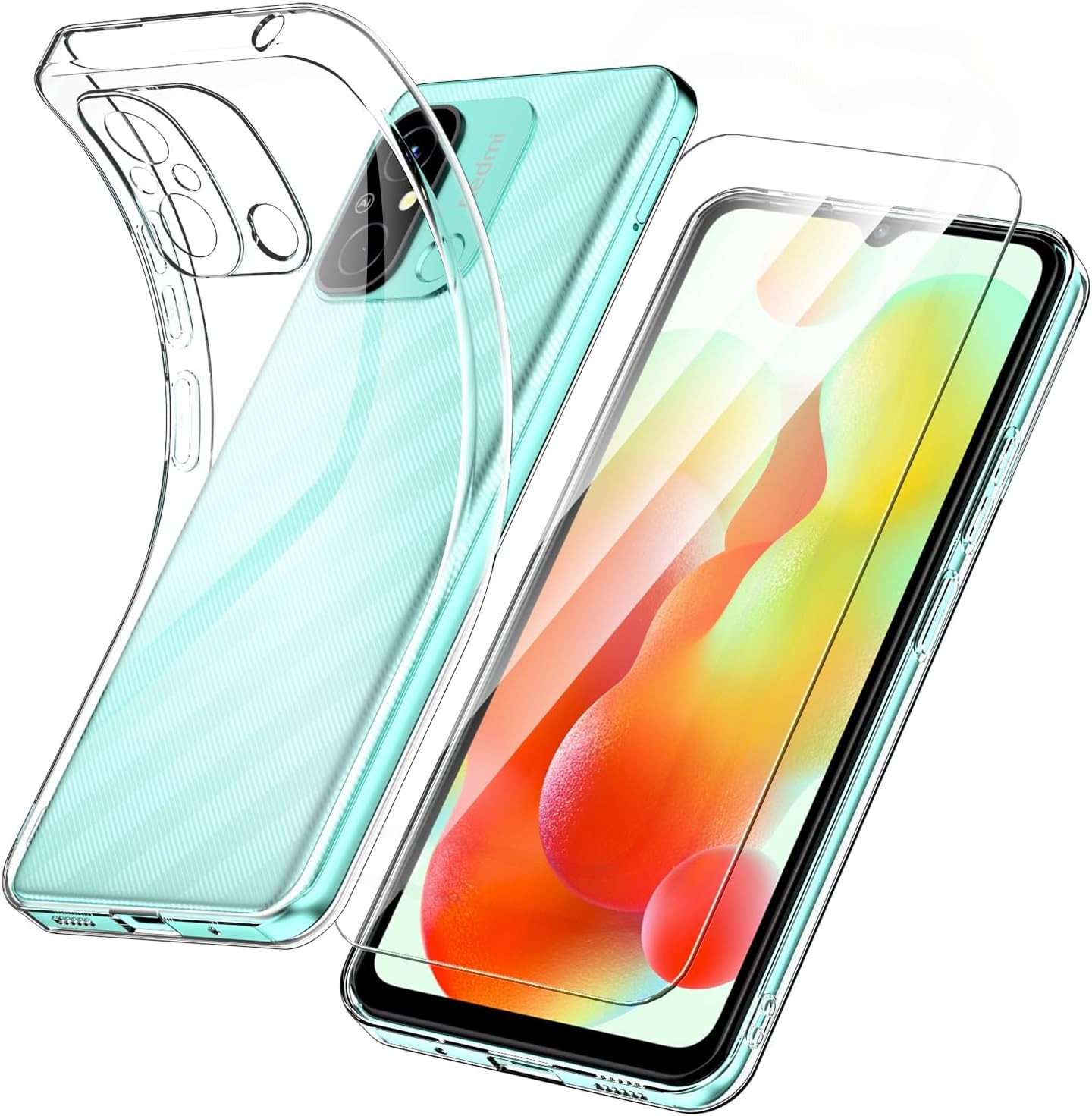 coque-transparente-redmi-12c-verres-trempe-little-boutik
