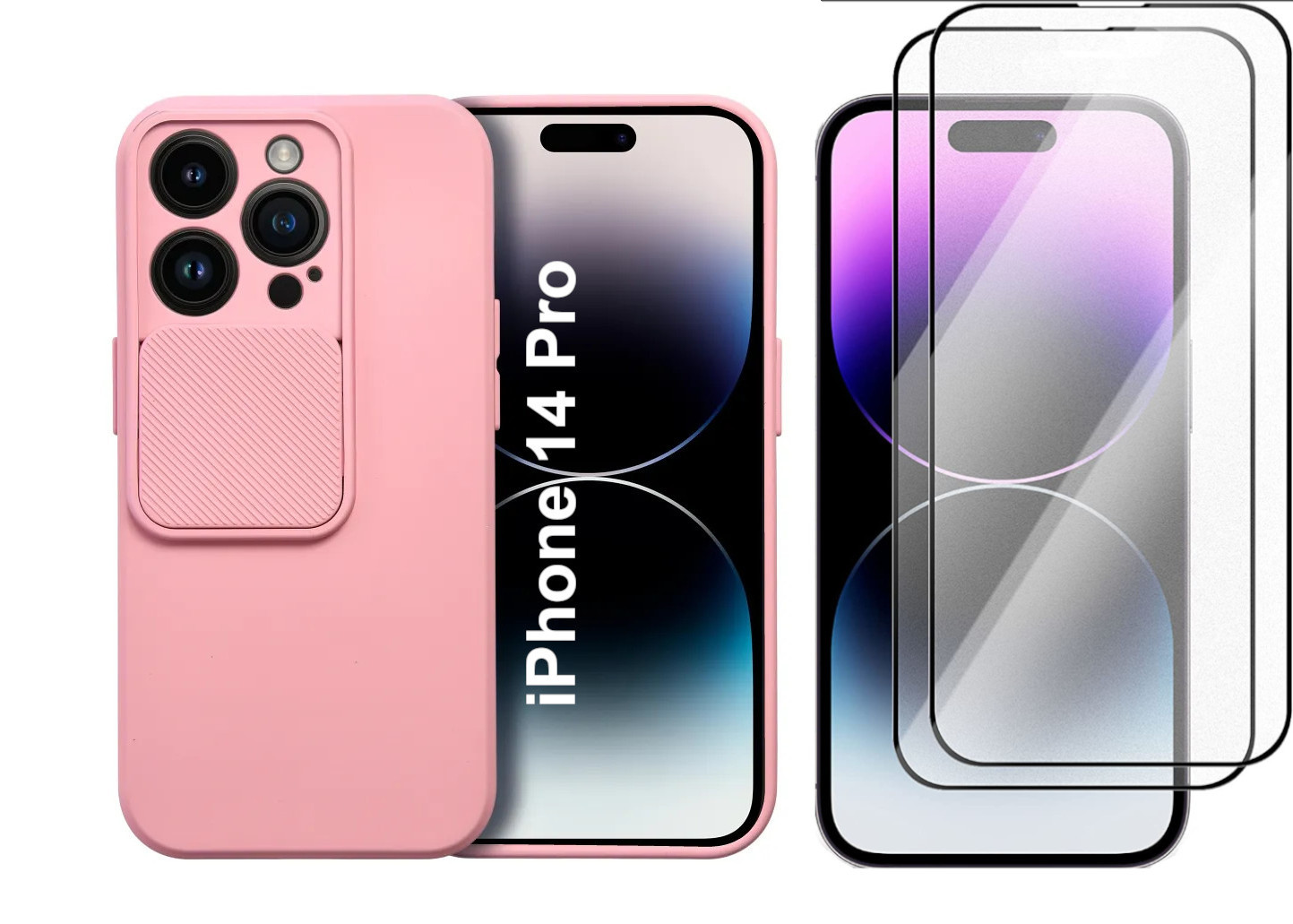 coque-slide-rose-iphone-14-pro-glass-x2-little-boutik