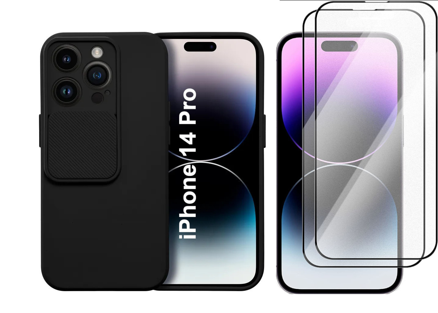 coque-slide-noir-iphone-14-pro-glass-x2-little-boutik