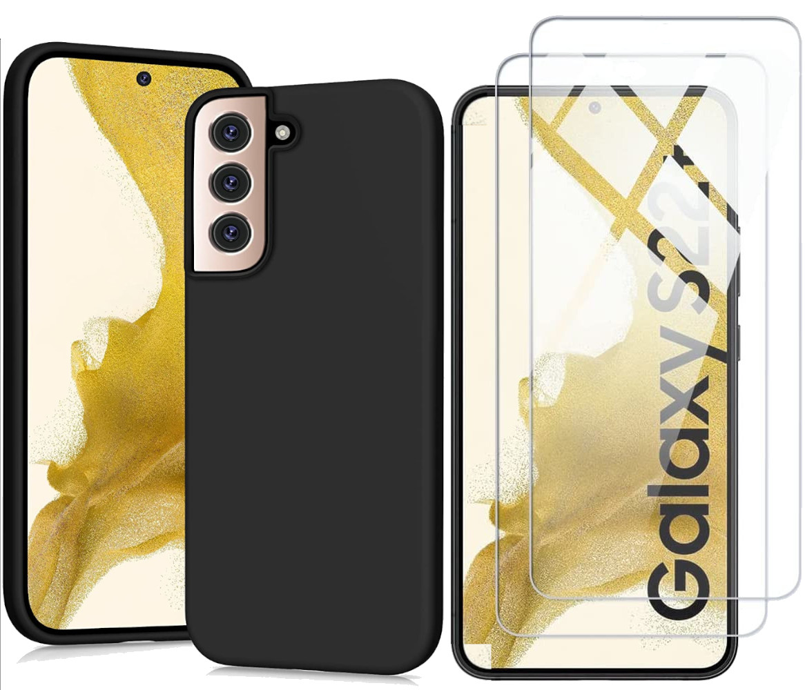 coque-silicone-noir-2-verres-s22-plus