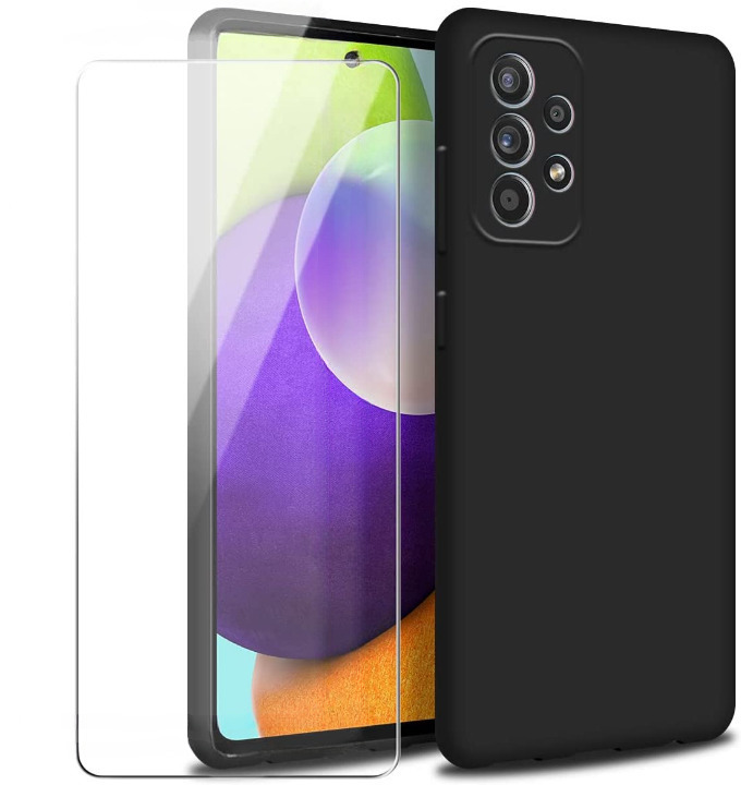 samsung-a53-coque-silicone-noir-verre-trempe