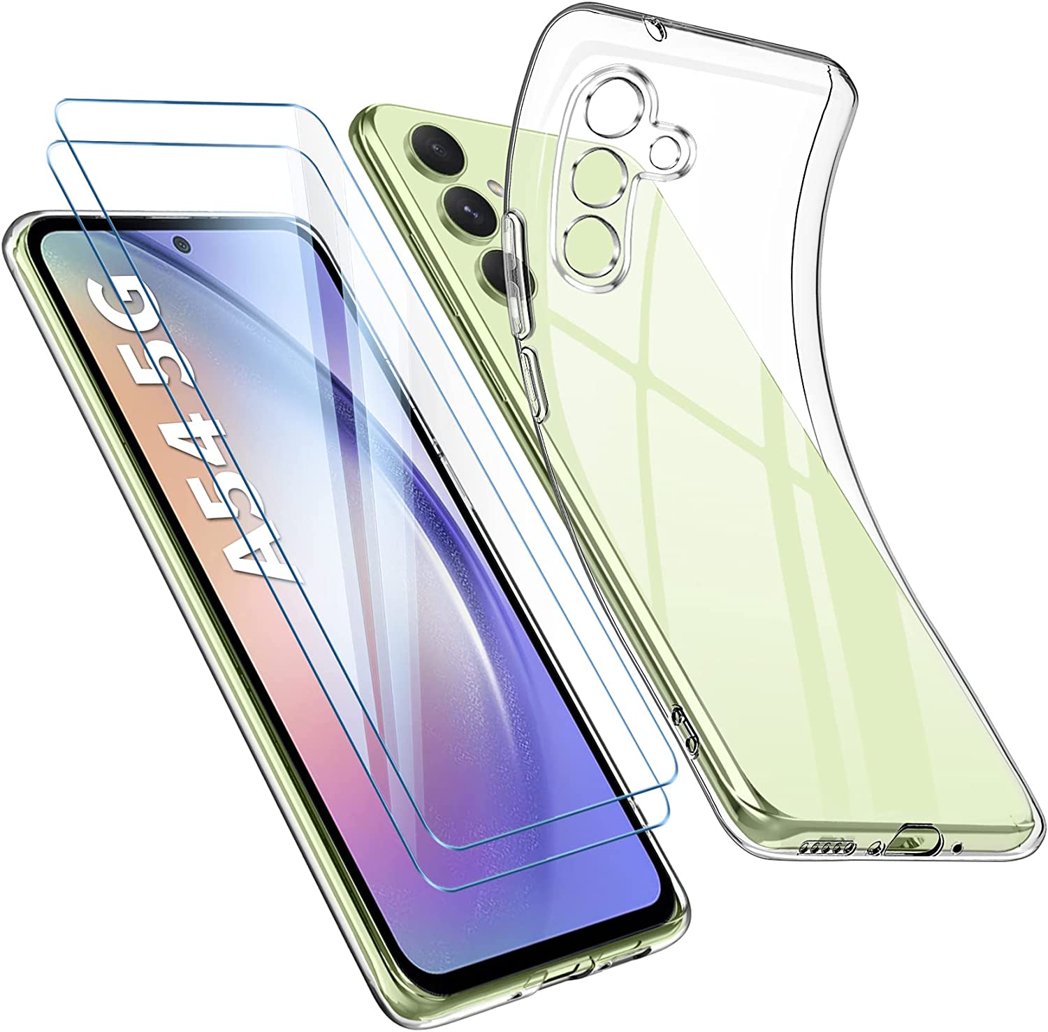 coque-silicone-transparente-verres-trempes-x2-samsung-a54-little-boutik