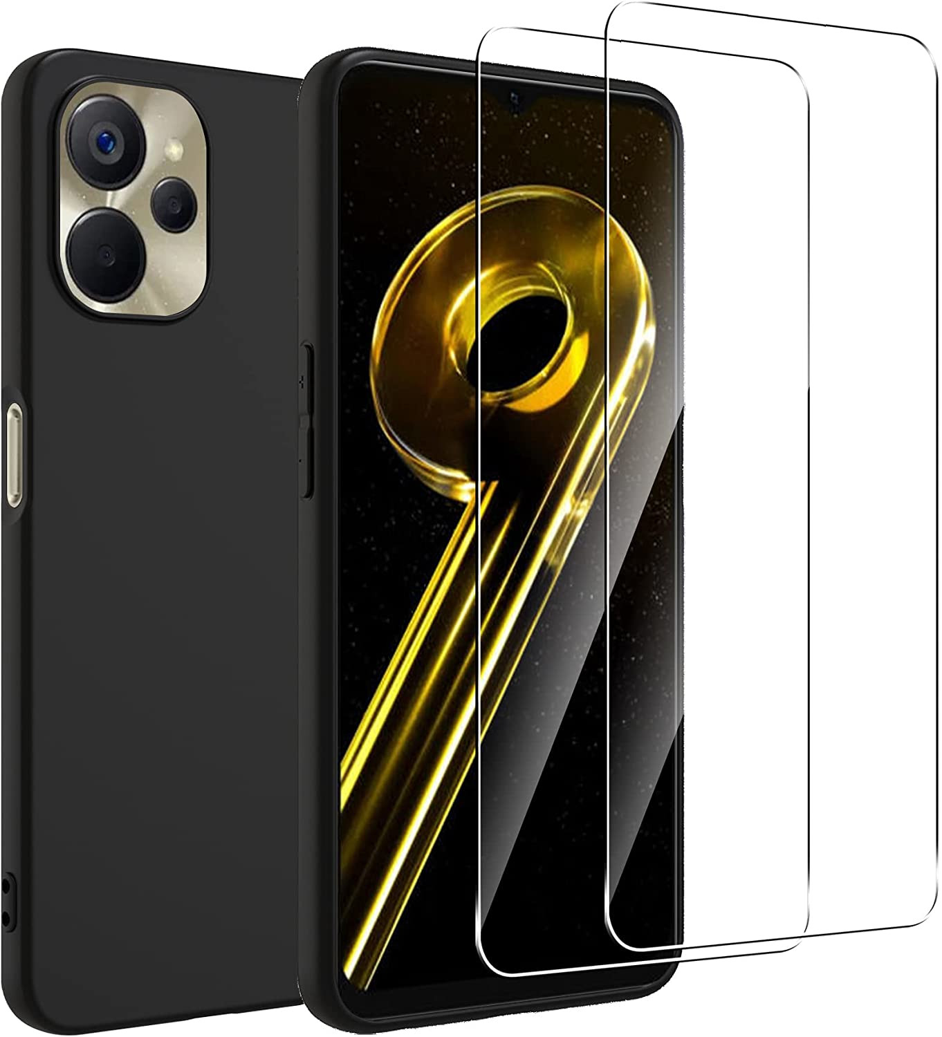 coque-silicone-noir-verres-trempes-x2-realme-9i-5g-little-boutik