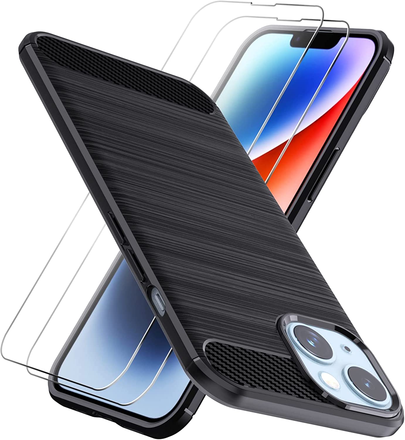 case-carbone-iphone-14-plus-glass-x2little-boutik