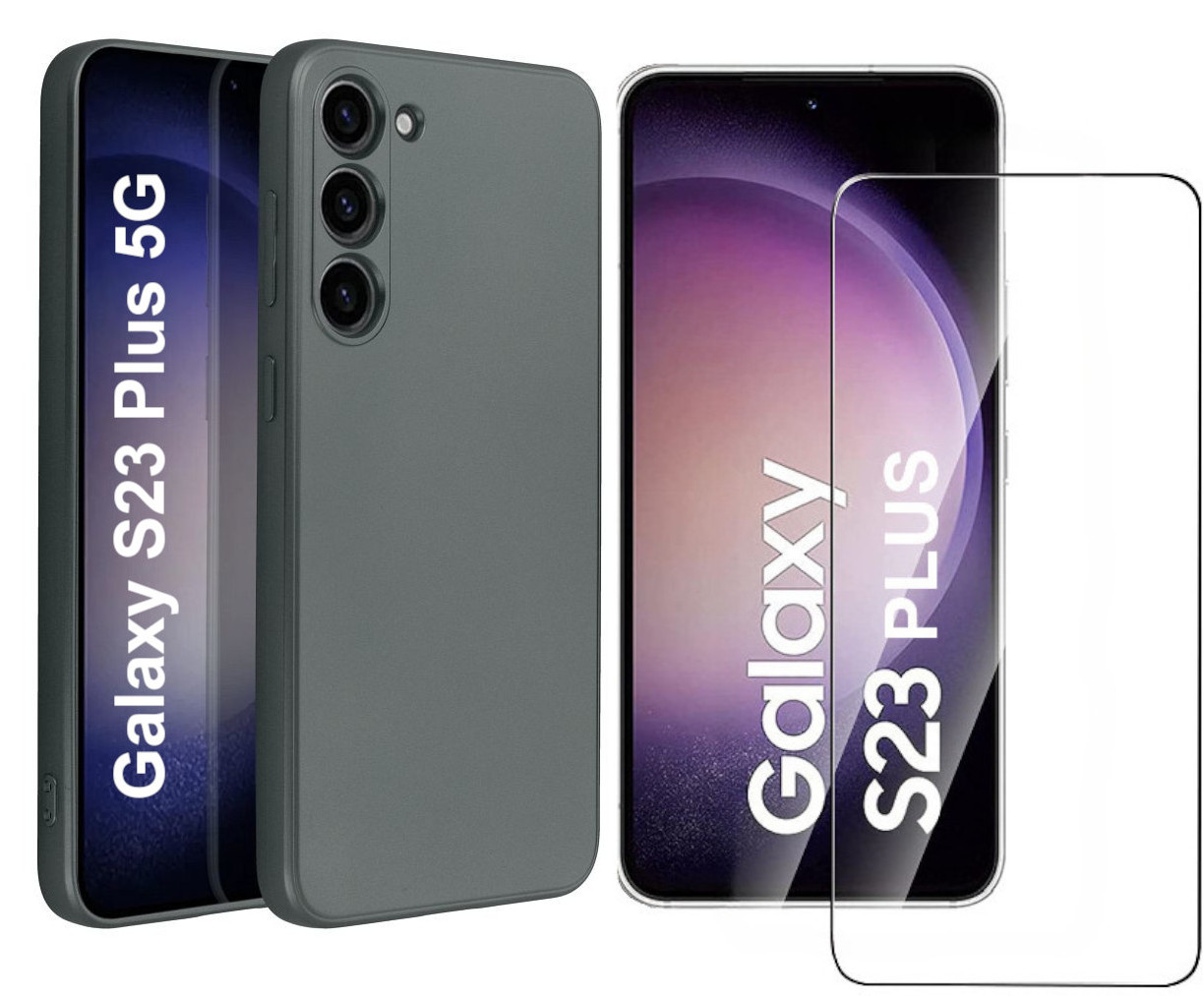 Pour Samsung Galaxy S23 + 5G HD Coque de téléphone en verre trempé