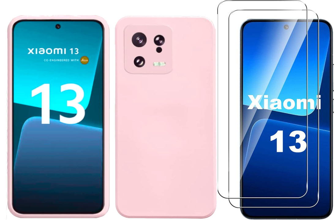 xiaomi-13-coque-rose-glass-protection-ecran-x2-little-boutik