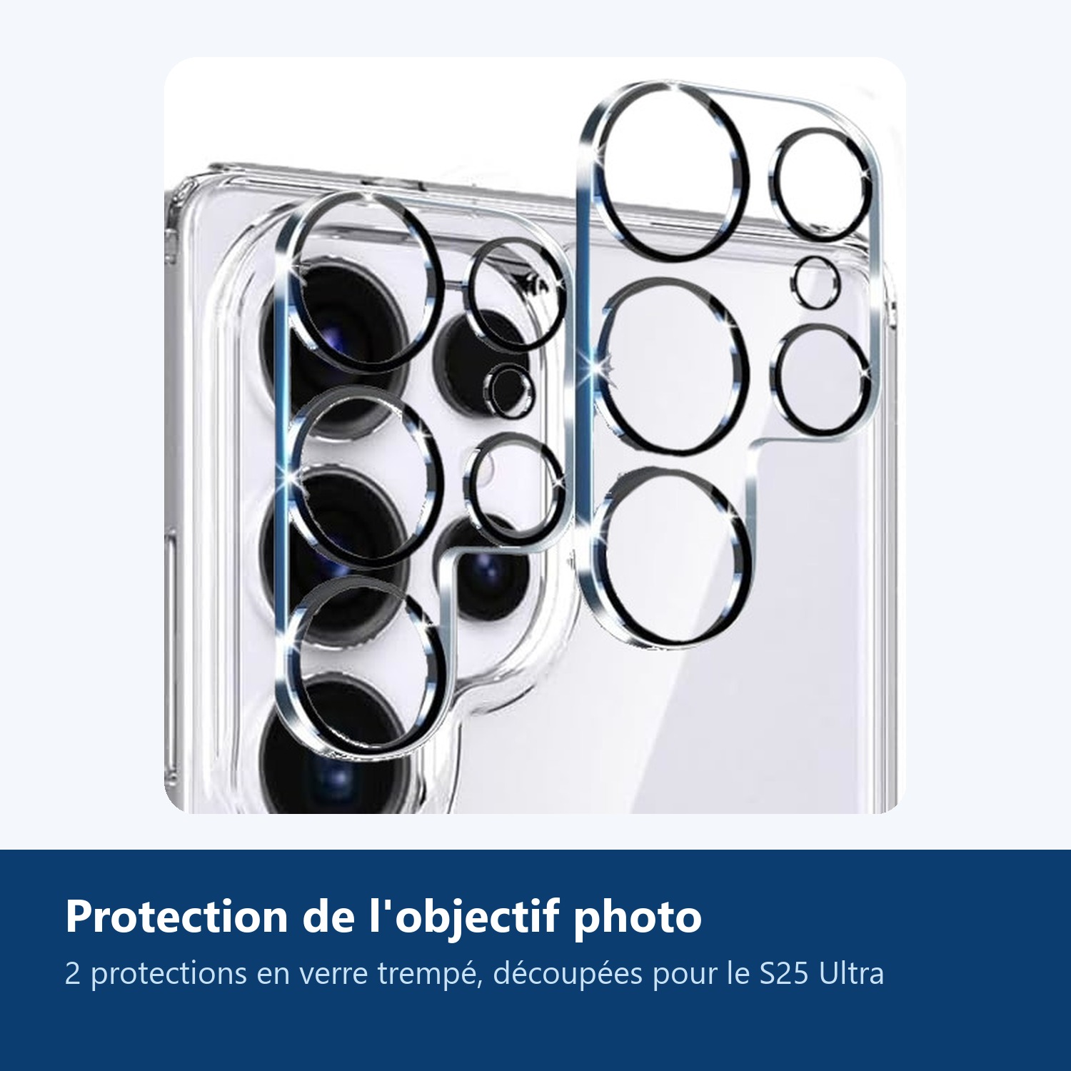 Protections en verre trempé pour lobjectif photo du Galaxy S25 Ultra
