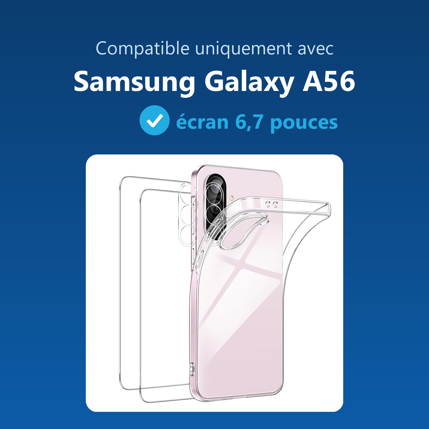 Compatible uniquement avec Samsung Galaxy A56, écran 6,7 pouces