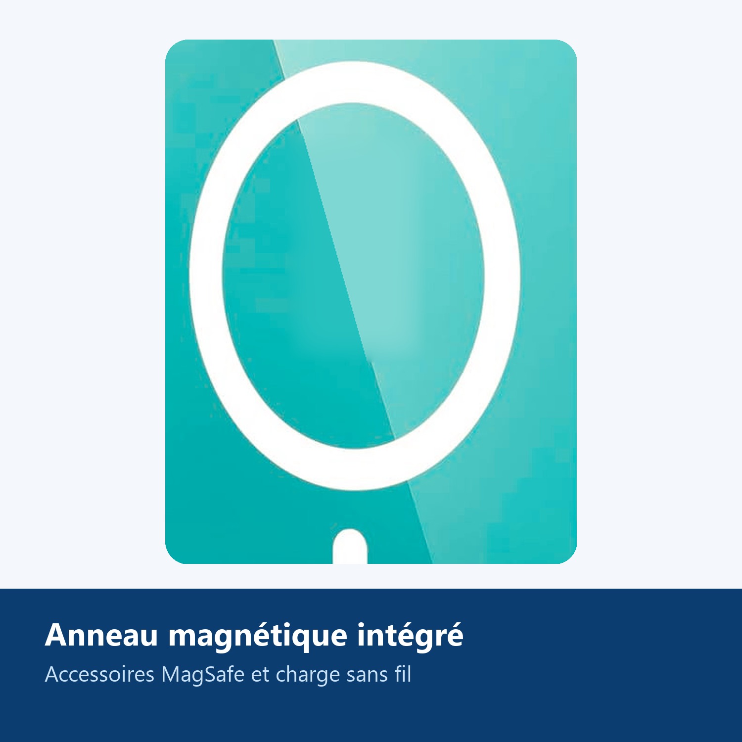 Anneau magnétique intégré compatible MagSafe et charge sans fil