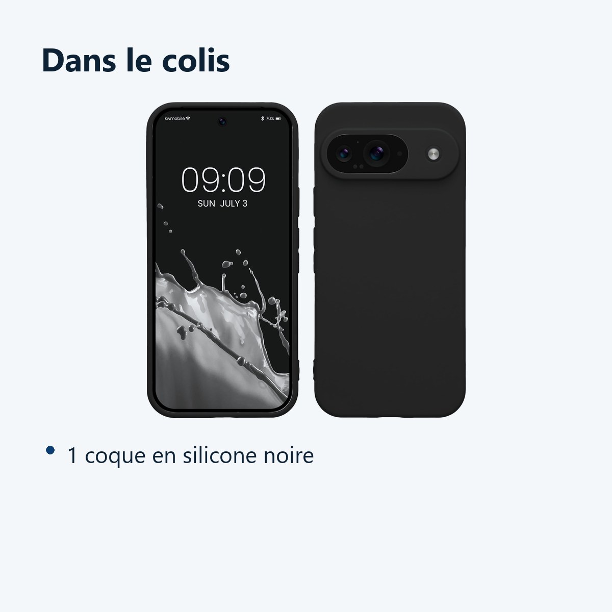 Contenu du colis – Coque Silicone Noir Pour Google Pixel 9