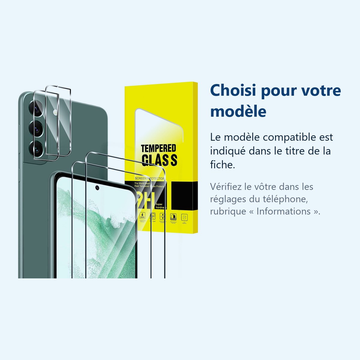 Accessoire ajusté au modèle exact – Verres Trempes et Protections Camera Arriere Transparent X2 Pour Samsung Galaxy S22