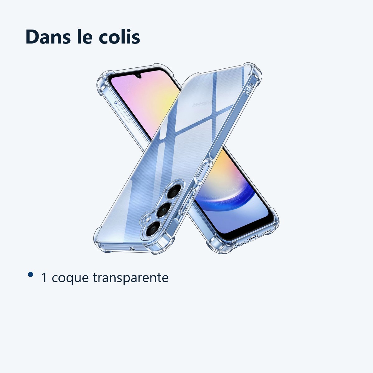 Contenu du colis – Coque Pour Samsung Galaxy A25 5G Silicone Transparente Angles Renforces