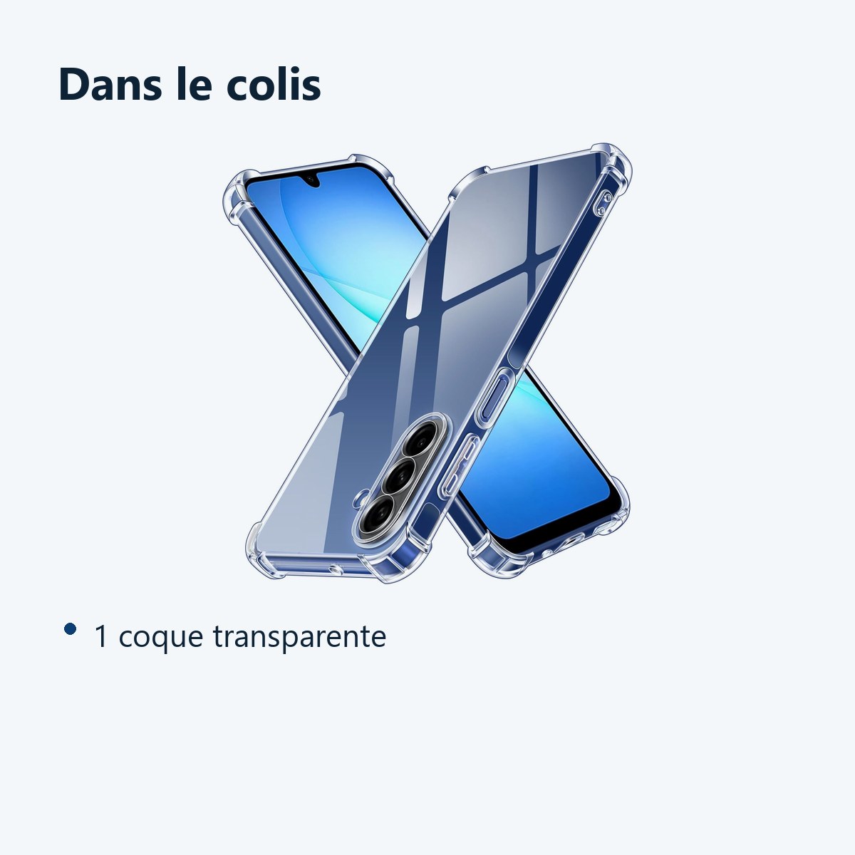 Contenu du colis – Coque Pour Samsung Galaxy A17 Silicone Transparente Angles Renforces