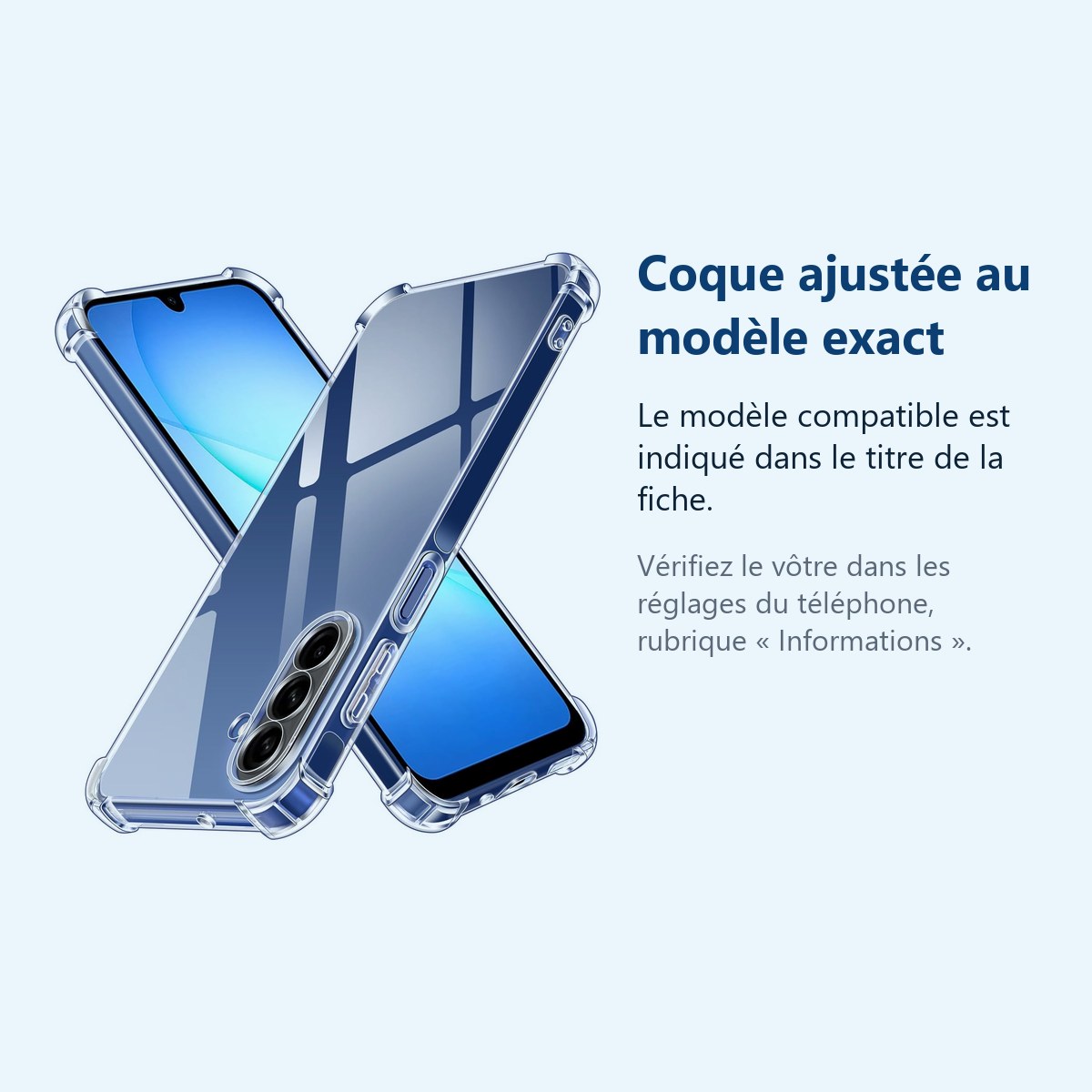 Accessoire ajusté au modèle exact – Coque Pour Samsung Galaxy A17 Silicone Transparente Angles Renforces