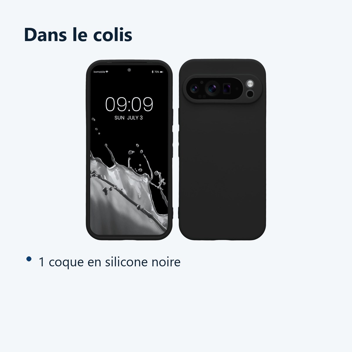 Contenu du colis – Coque Silicone Noir Pour Google Pixel 9 Pro