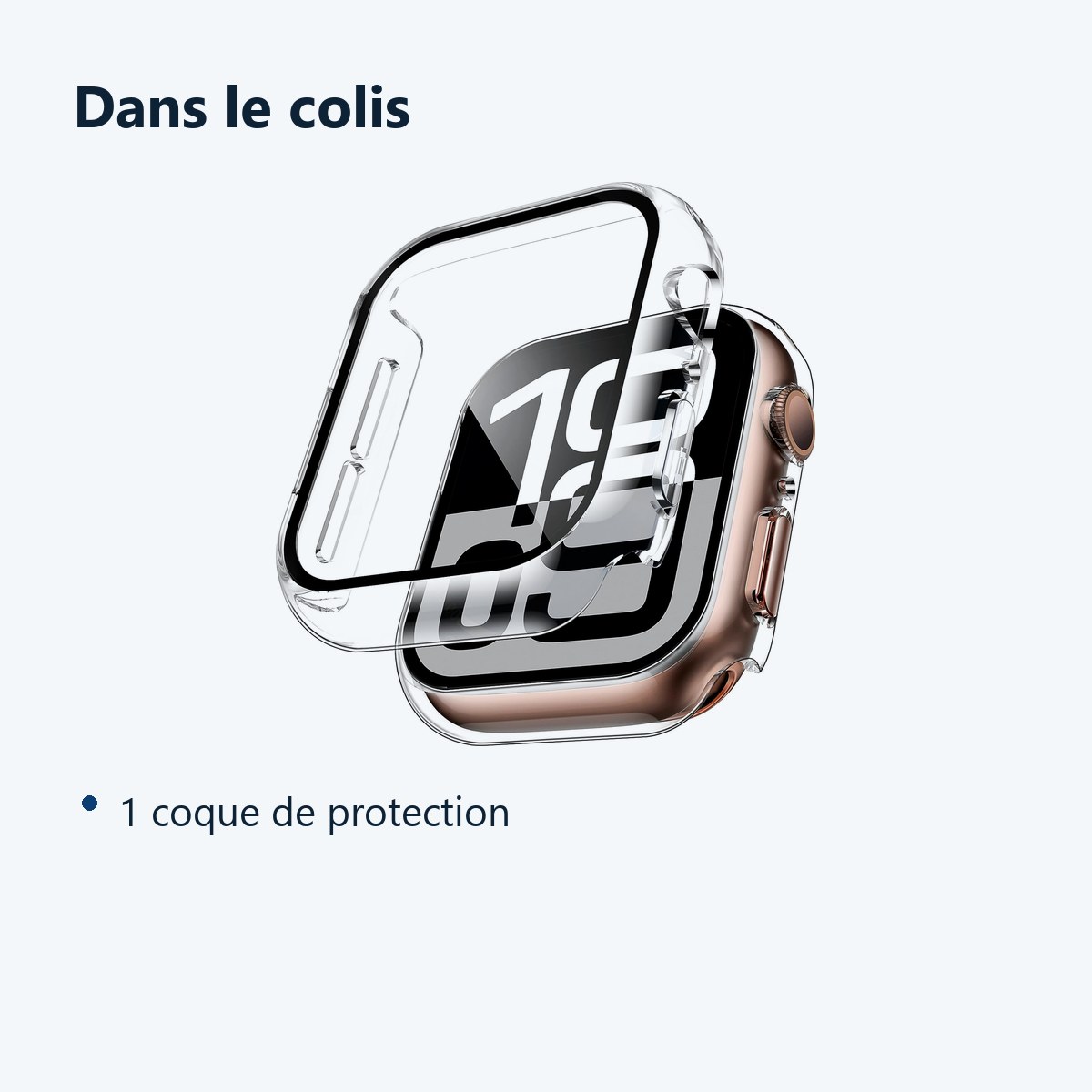 Contenu du colis – Coque de protection rigide pour Apple Watch 46mm Couleur Transparent