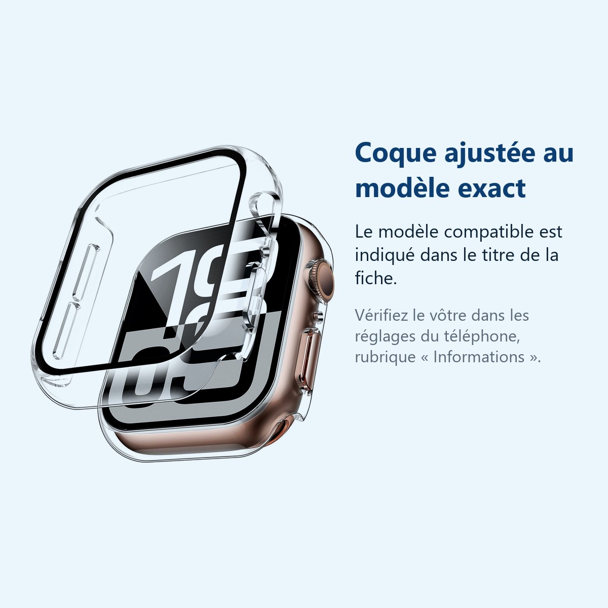 Accessoire ajusté au modèle exact – Coque de protection rigide pour Apple Watch 46mm Couleur Transparent