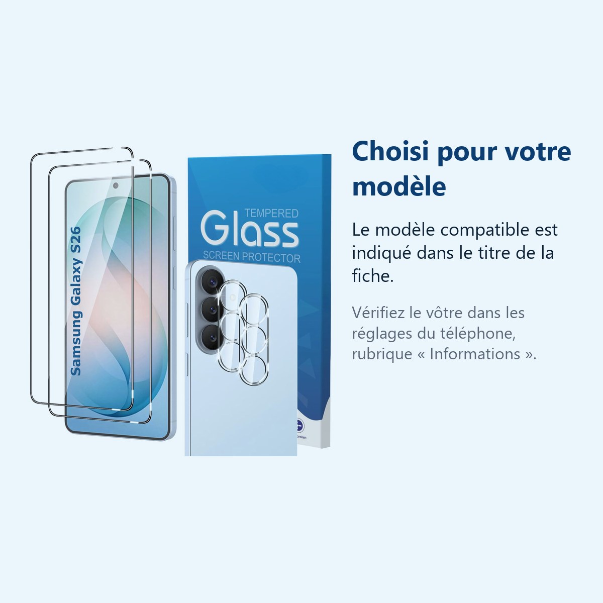 Accessoire ajusté au modèle exact – Verres Trempes et Protections Camera Arriere Transparent X2 Pour Samsung Galaxy S26