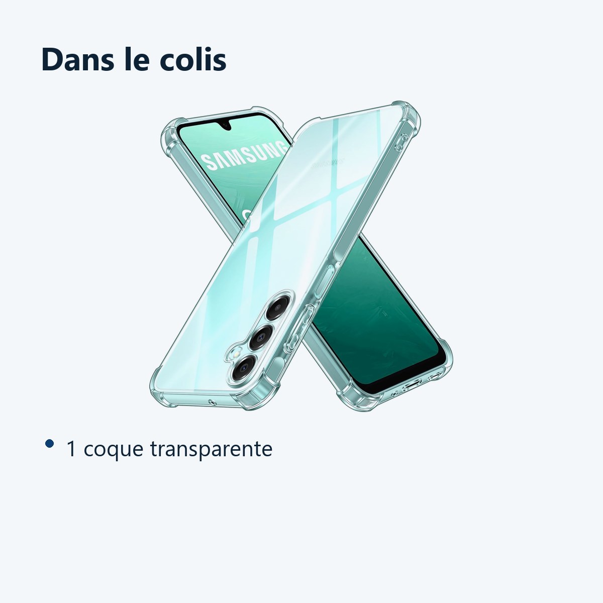 Contenu du colis – Coque Pour Samsung Galaxy A16 Silicone Transparente Angles Renforces