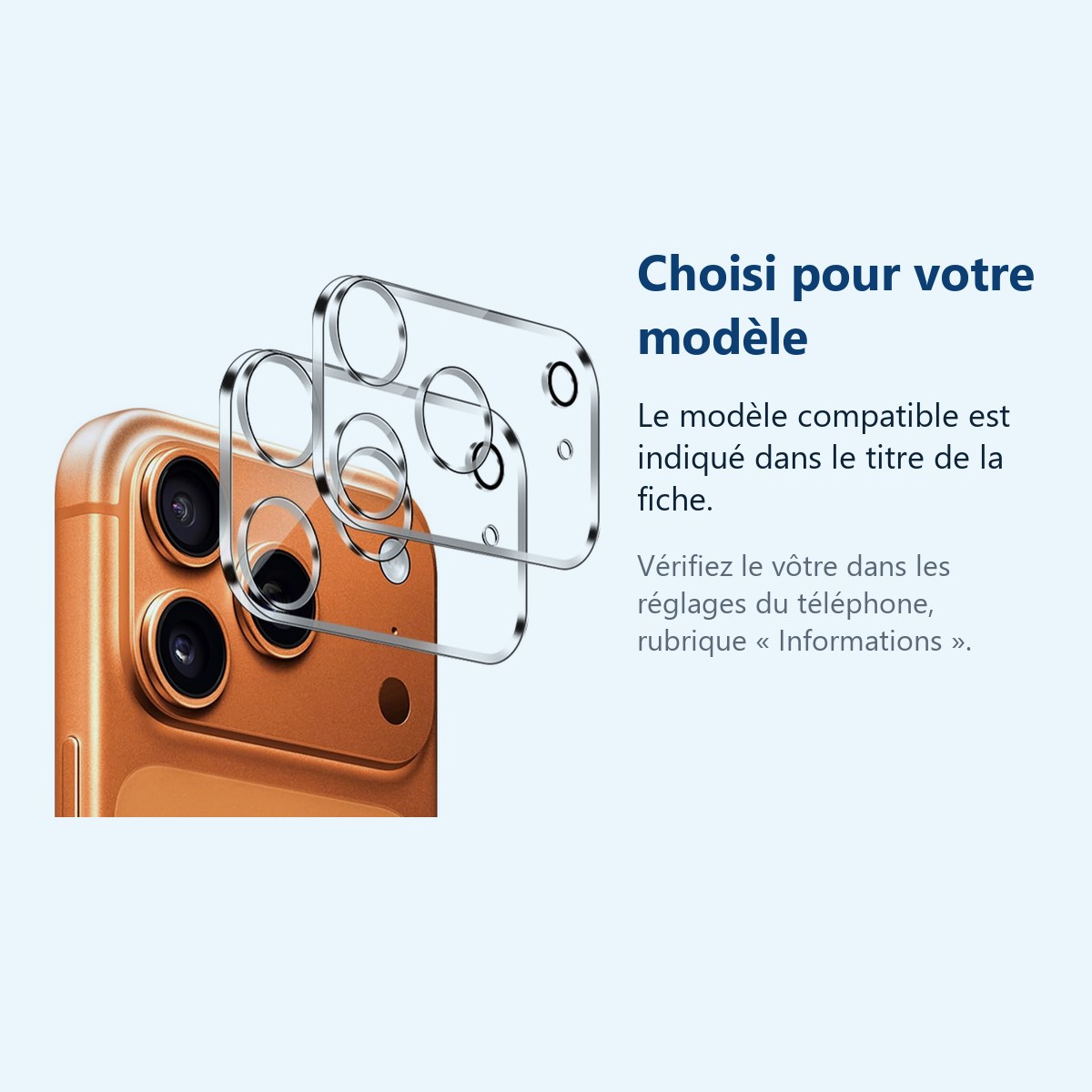 Accessoire ajusté au modèle exact – Verres Protection Camera Arriere Transparent X2 Pour iPhone 17 Pro