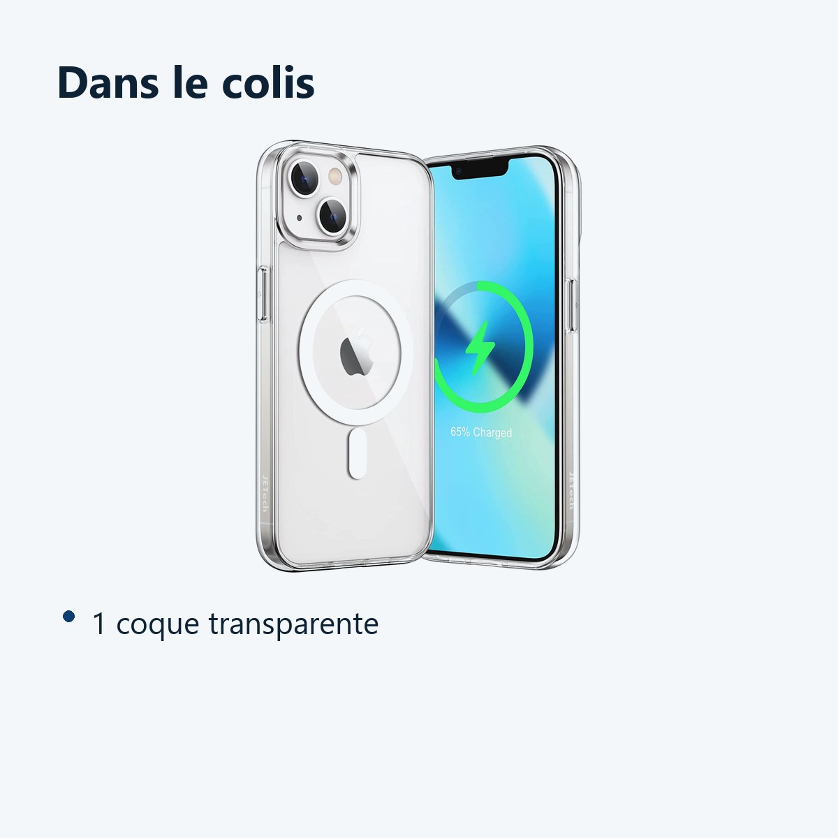 Contenu du colis – Coque Silicone Transparente Compatible Magsafe Pour iPhone 13