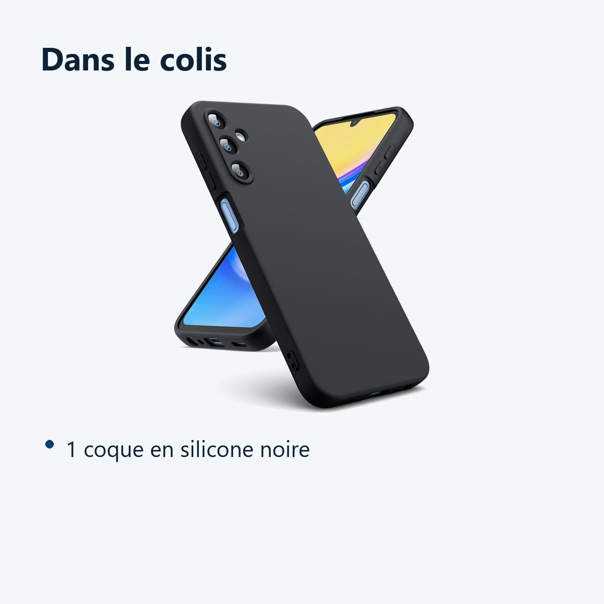Contenu du colis – Coque Pour Samsung Galaxy A15 Silicone Noir
