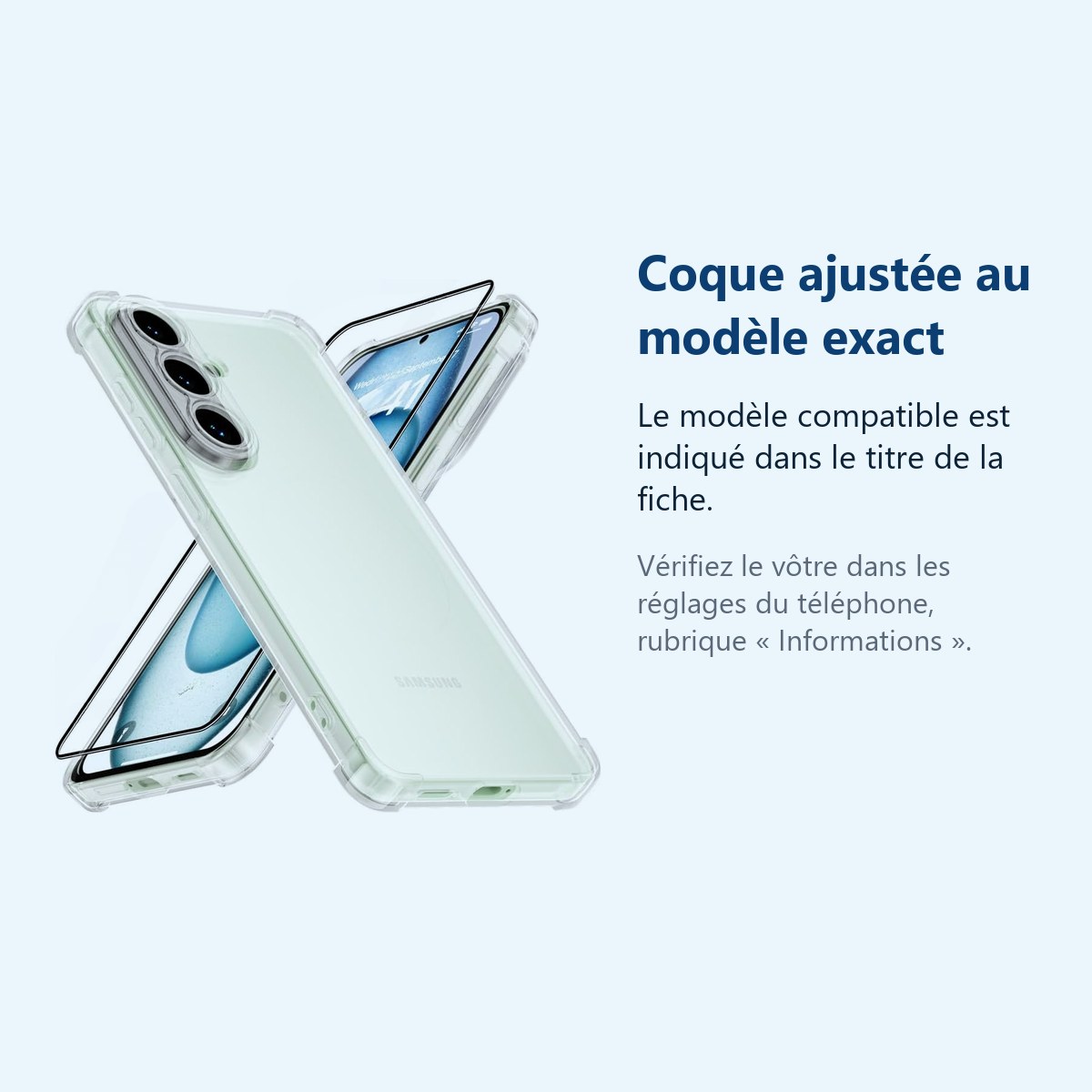 Accessoire ajusté au modèle exact – Coque Pour Samsung Galaxy S26 Silicone Transparente Angles Renforces + Verre Trempe