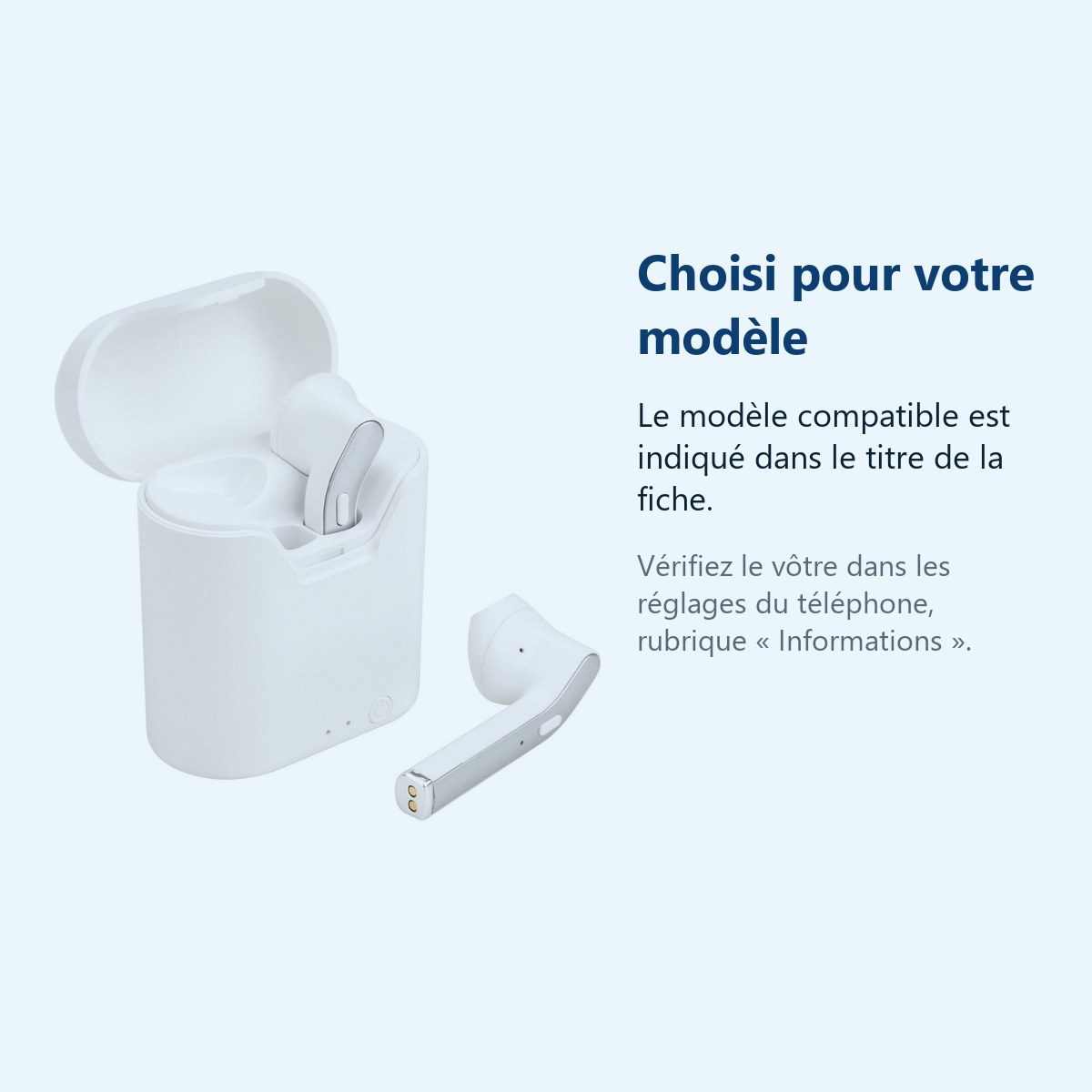 Accessoire ajusté au modèle exact – Ecouteurs Bluetooth TWS Sans Fil Pour iPhone 16 / 15 / 14 / 13 / 12 / 11 / Pro / Max / Mi