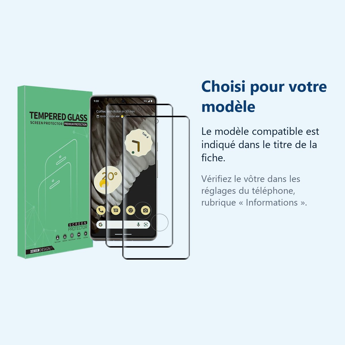 Accessoire ajusté au modèle exact – X2 Verres Trempes Pour Google Pixel 7 Pro