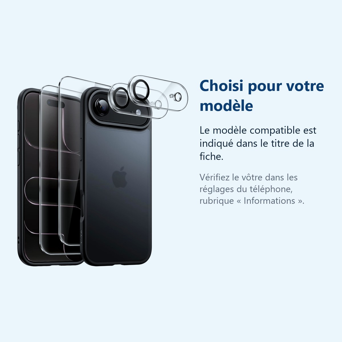 Accessoire ajusté au modèle exact – Verres Trempes et Protections Camera Arriere Transparent X2 Pour iPhone 17 Air
