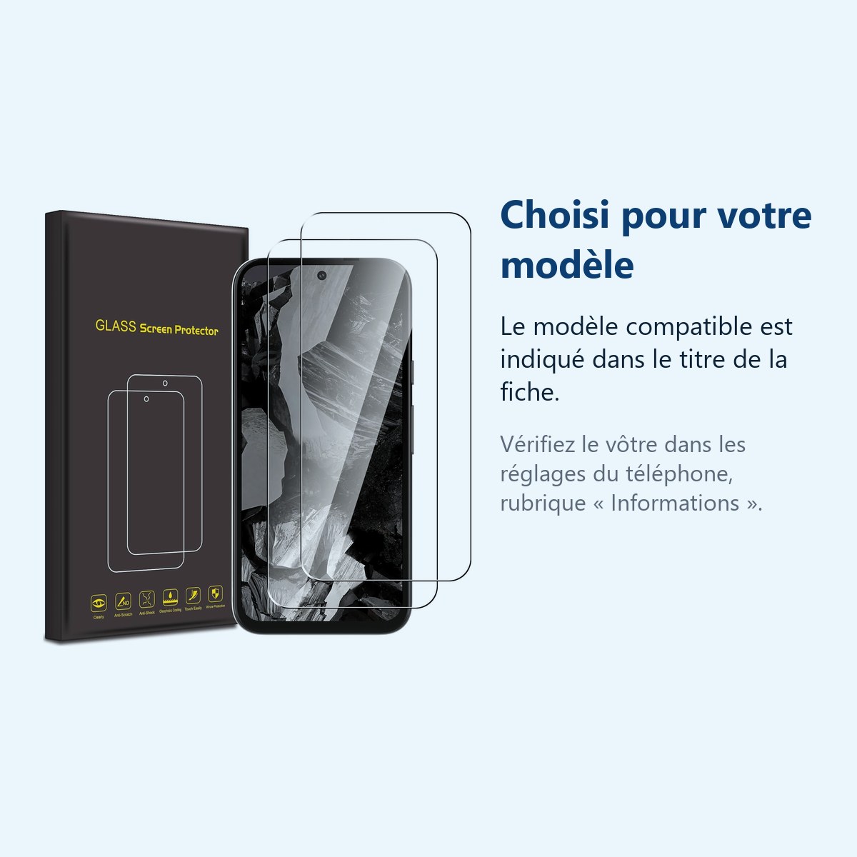 Accessoire ajusté au modèle exact – Verres Trempes X2 Pour Google Pixel 8a