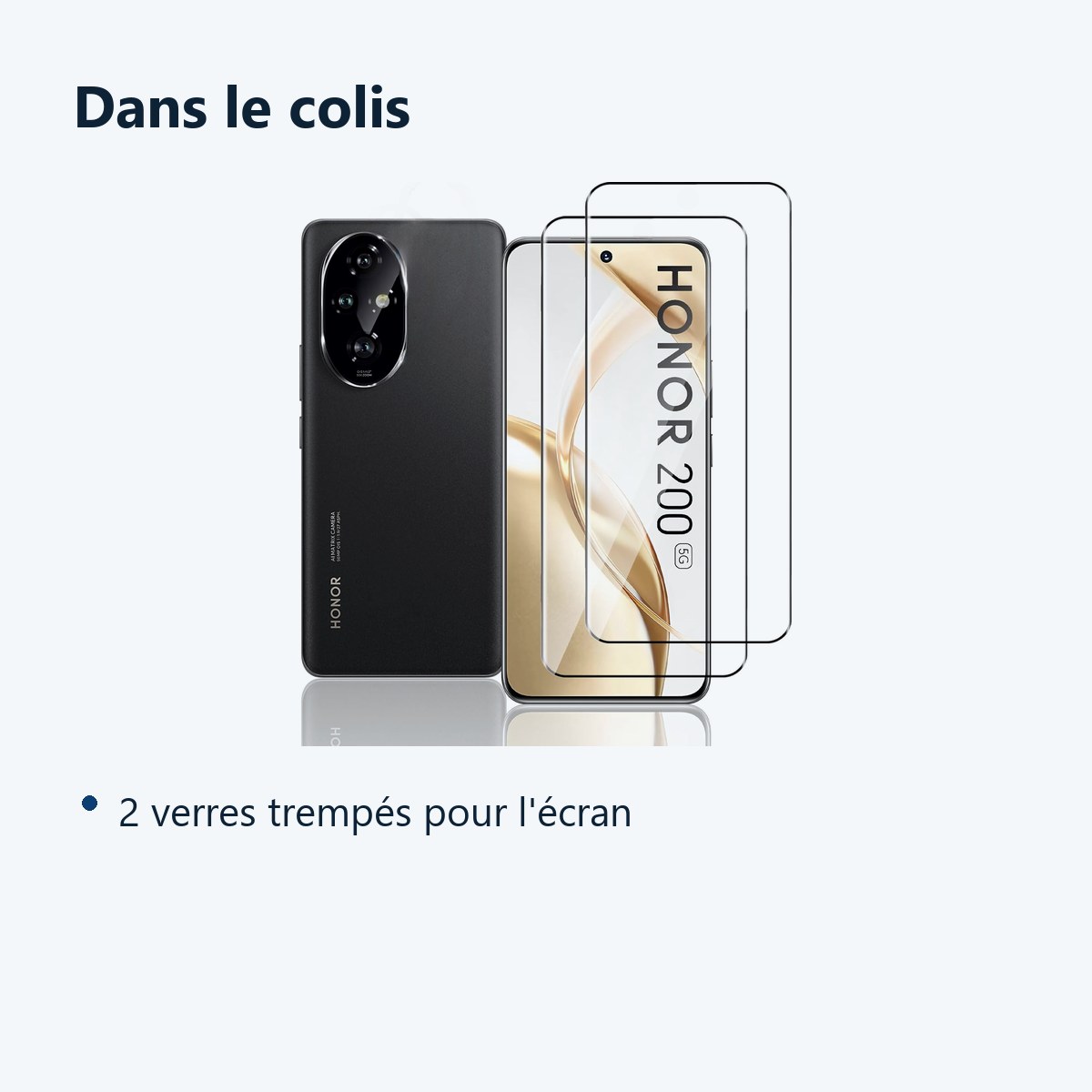 Contenu du colis – Verres Trempes X2 Pour Honor 200 5G