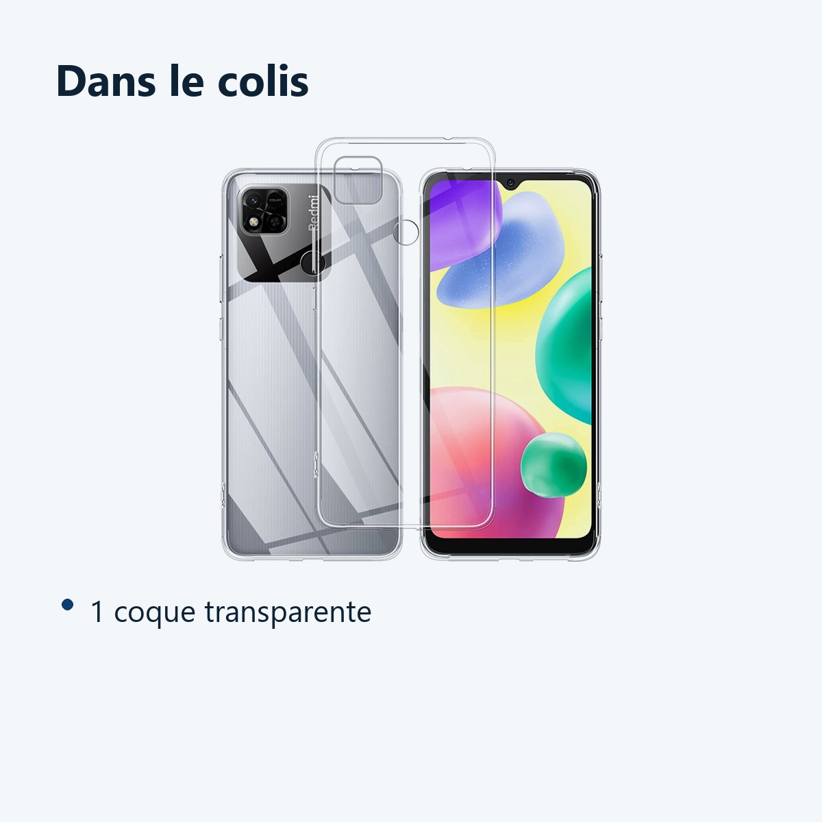 Contenu du colis – Coque Pour Xiaomi Redmi 10A Silicone Transparente