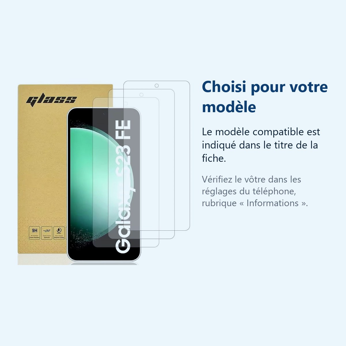Accessoire ajusté au modèle exact – Verres Trempes X3 Pour Samsung Galaxy S23 FE