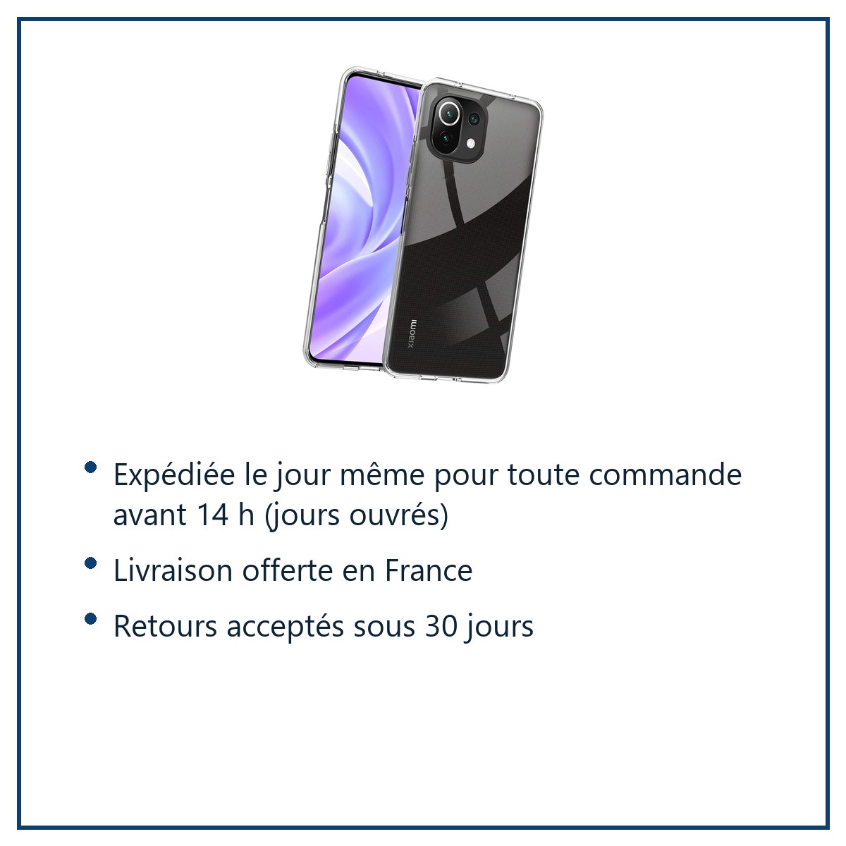 Expédition le jour même, livraison offerte, retours sous 30 jours – Coque Silicone Transparente Pour Xiaomi Mi 11 Lite
