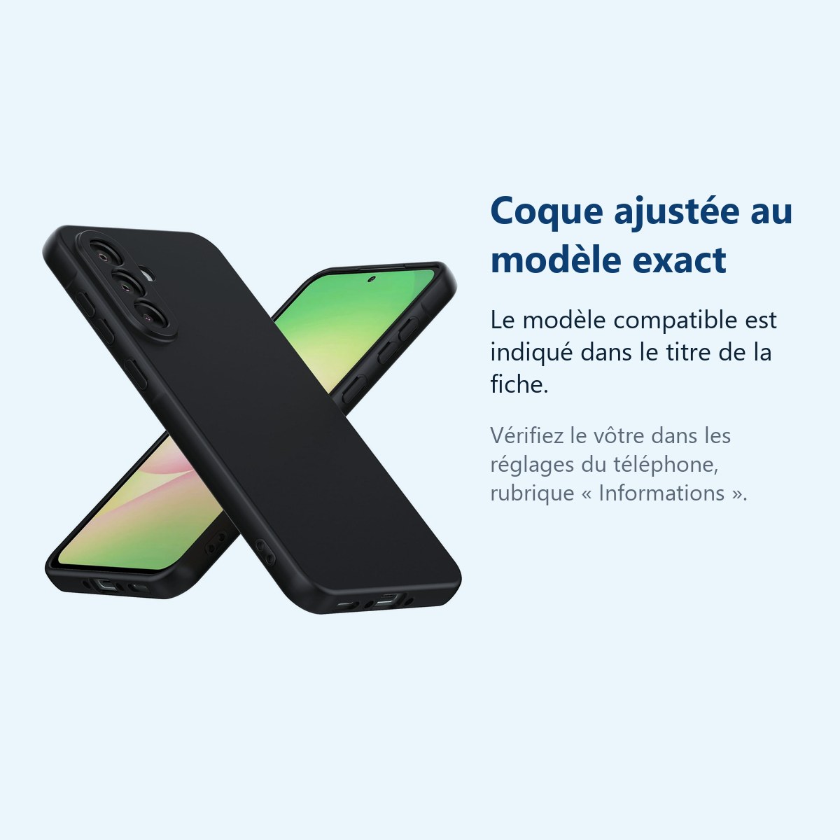 Accessoire ajusté au modèle exact – Coque Pour Samsung A56 5G Silicone Noir