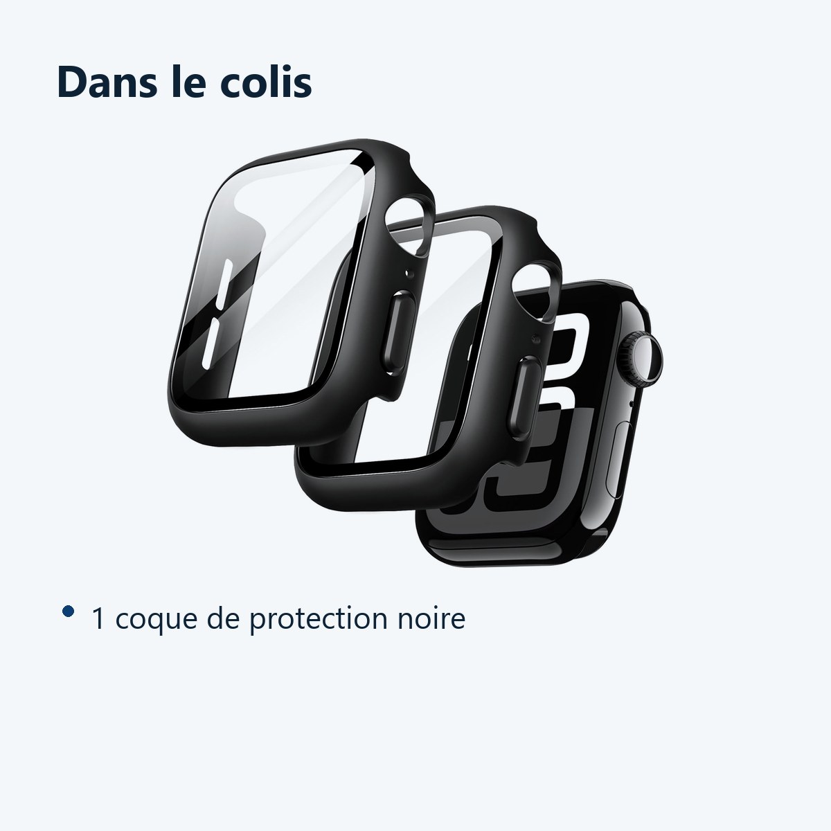 Contenu du colis – Coque de protection rigide Pack x2 pour Apple Watch 42mm Couleur Noir