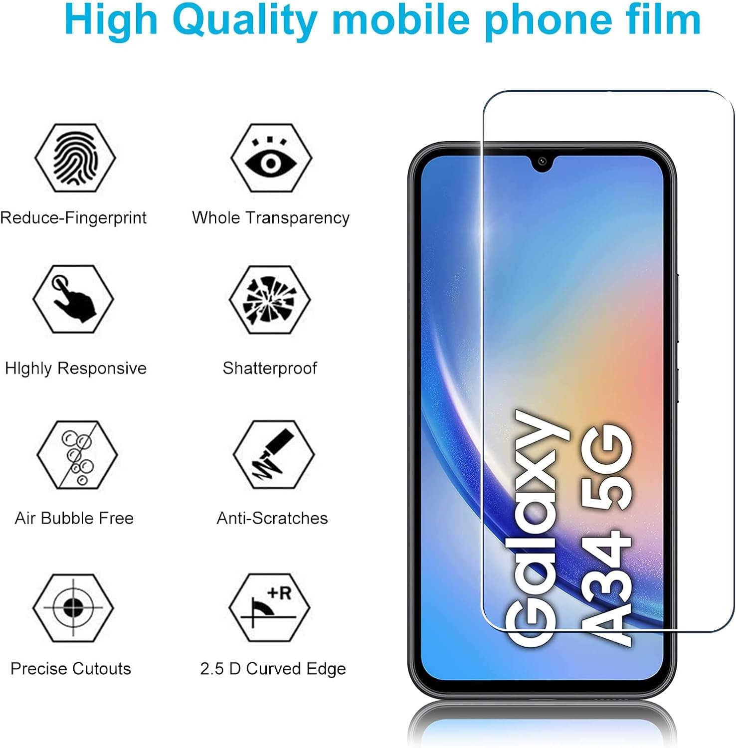 Verre Trempé pour Samsung Galaxy A34 5G (6,6) [Pack 2] Film Vitre Protection  Ecran Little Boutik® - Samsung/A34 - little-boutik
