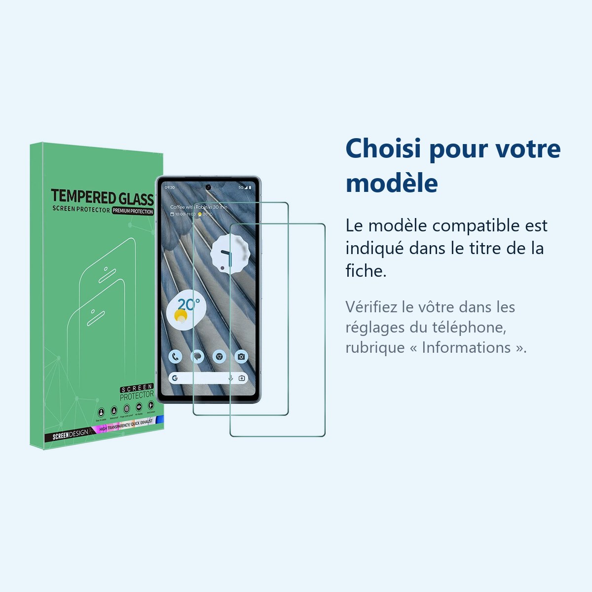 Accessoire ajusté au modèle exact – Verres Trempes X2 Pour Google Pixel 7a