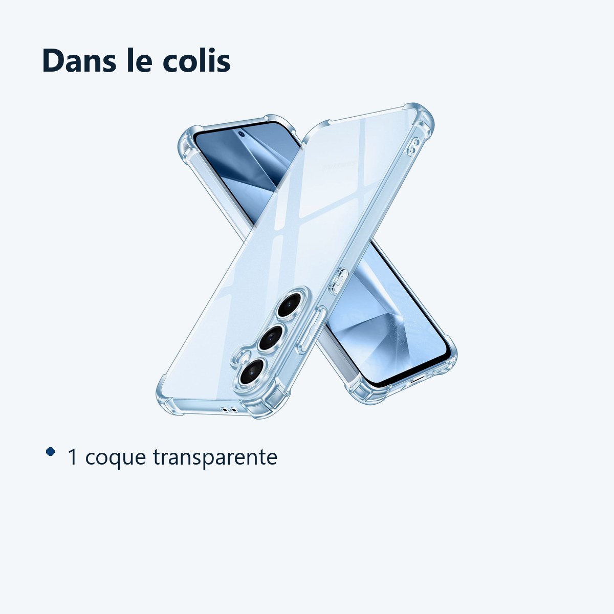 Contenu du colis – Coque Pour Samsung Galaxy S24 FE Silicone Transparente Angles Renforces