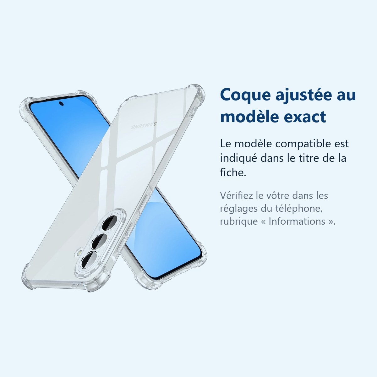 Accessoire ajusté au modèle exact – Coque Pour Samsung Galaxy A57 5G Silicone Transparente Angles Renforces