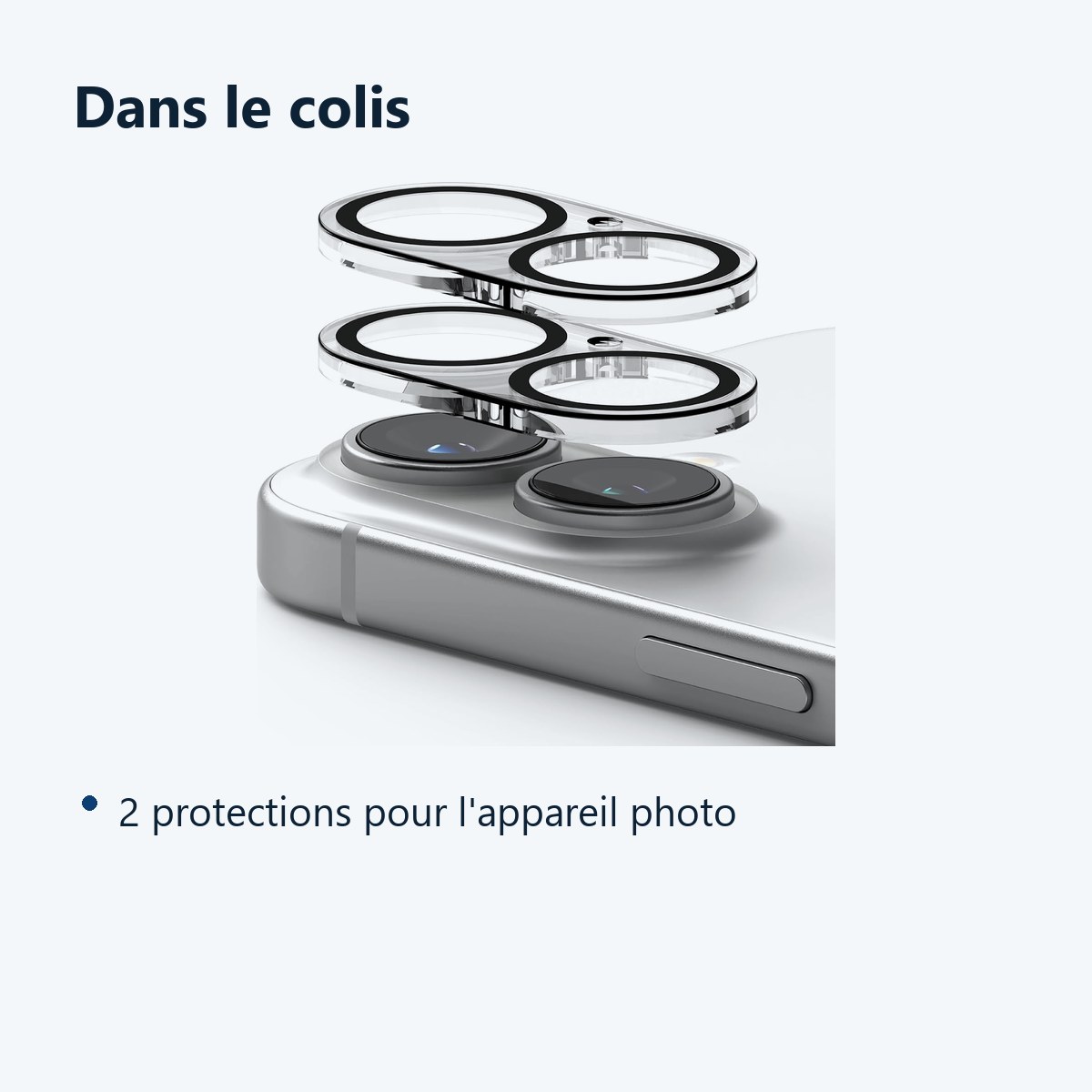 Contenu du colis – Verres Protection Camera Arriere X2 Pour iPhone 16