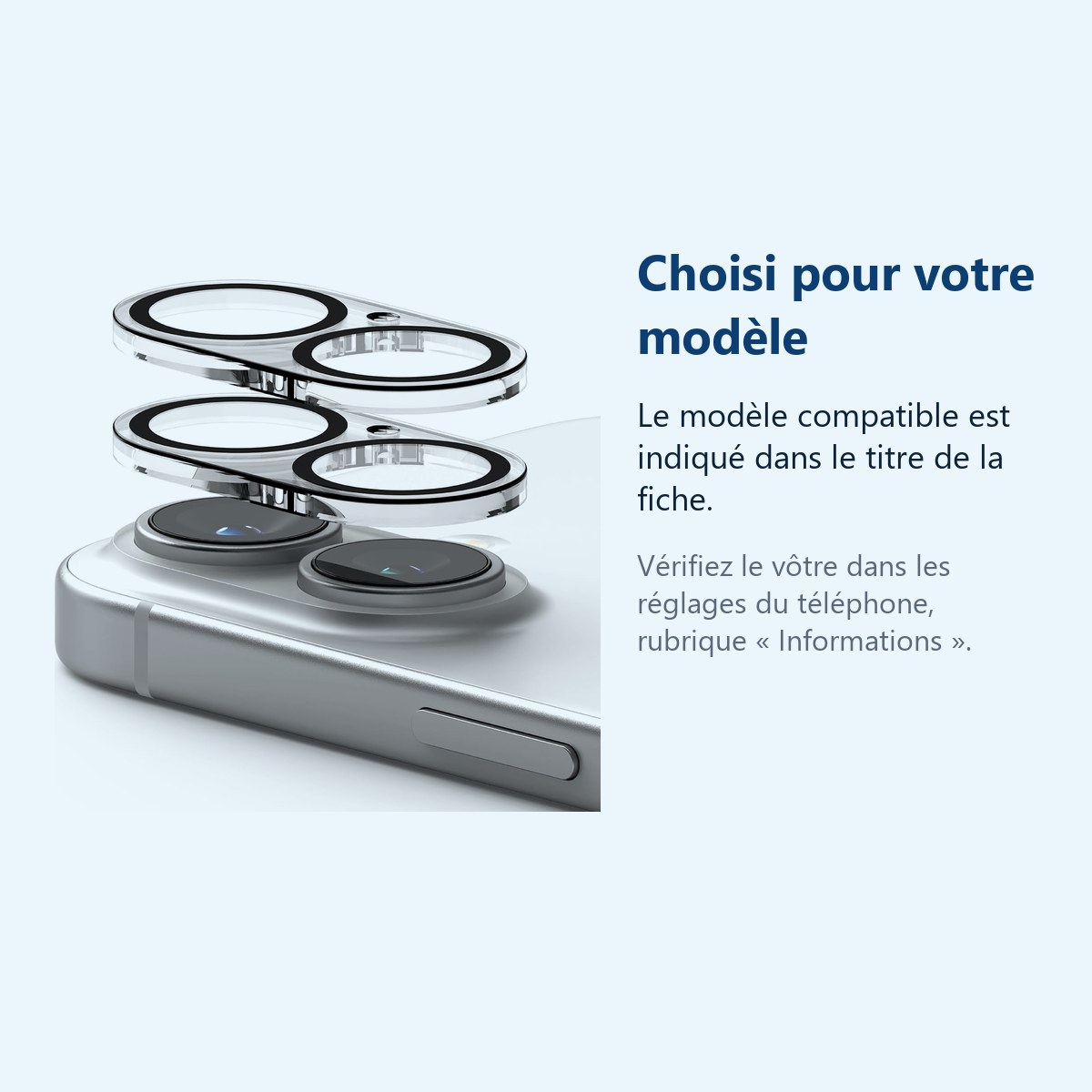 Accessoire ajusté au modèle exact – Verres Protection Camera Arriere X2 Pour iPhone 16