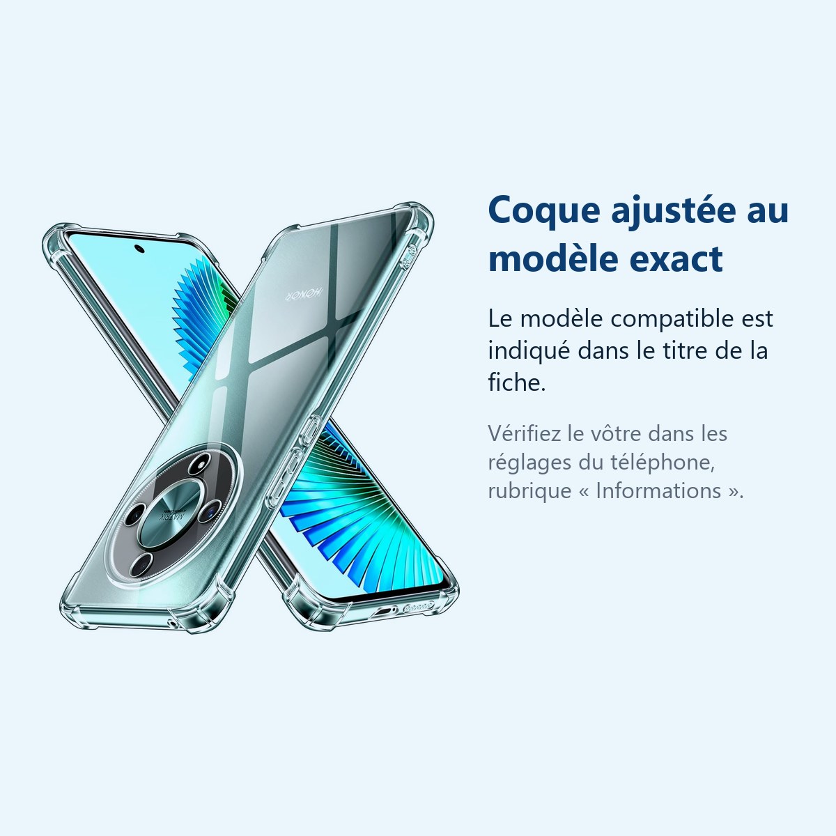 Accessoire ajusté au modèle exact – Coque Pour Honor Magic 6 Lite 5G Silicone Transparente Angles Renforces