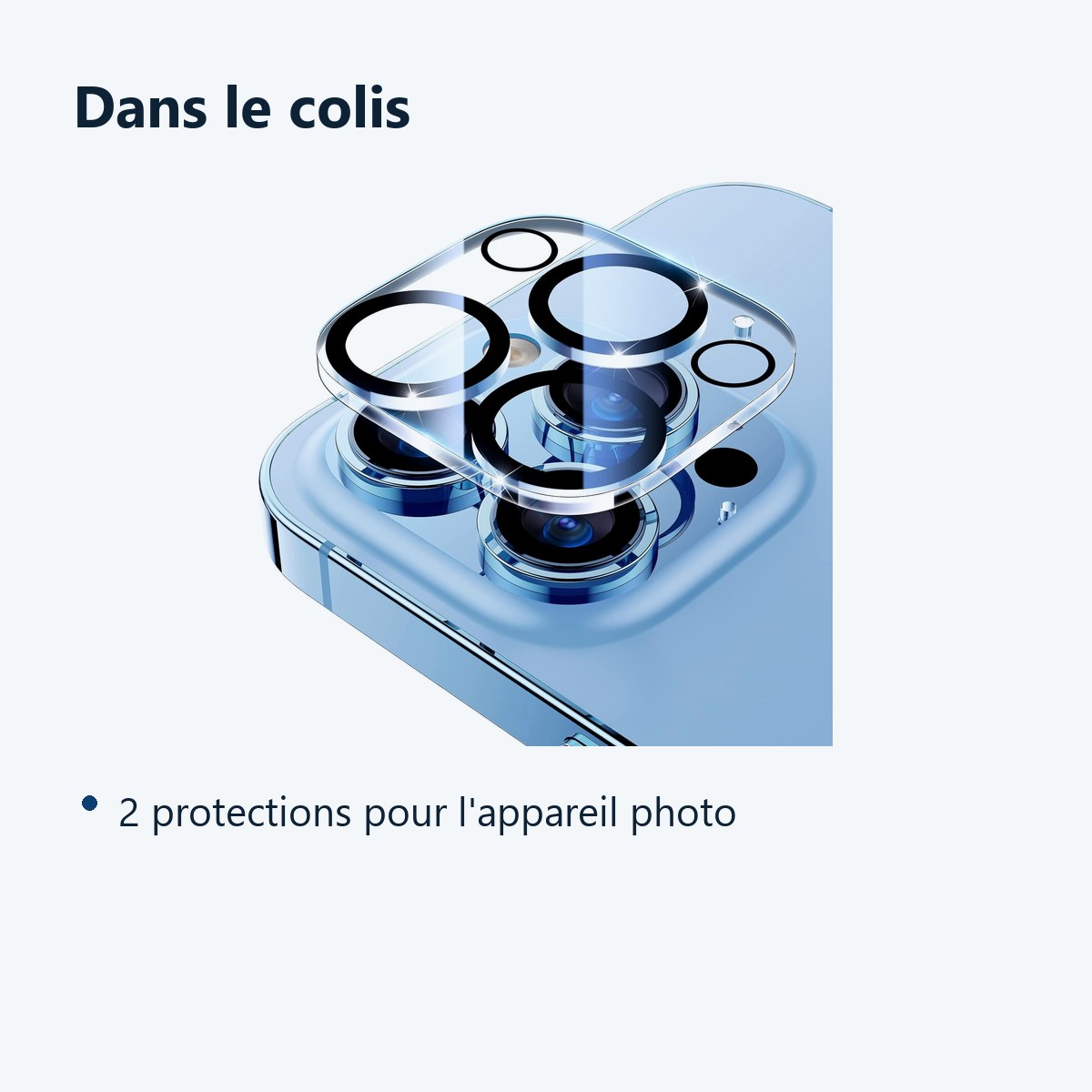 Contenu du colis – Verres Protection Camera Arriere X2 Pour iPhone 13 Pro