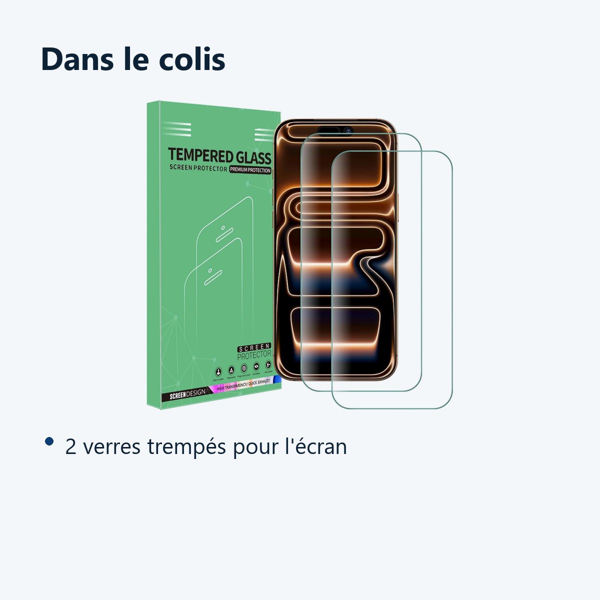 Contenu du colis – Verres Trempes X2 Pour iPhone 17 Pro