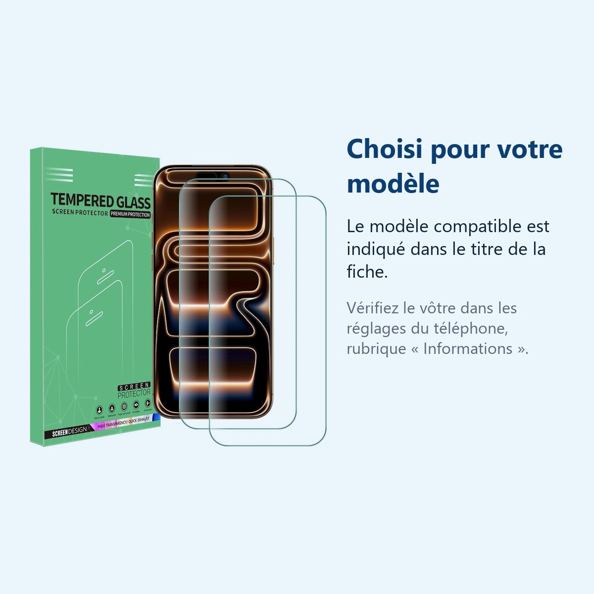 Accessoire ajusté au modèle exact – Verres Trempes X2 Pour iPhone 17 Pro