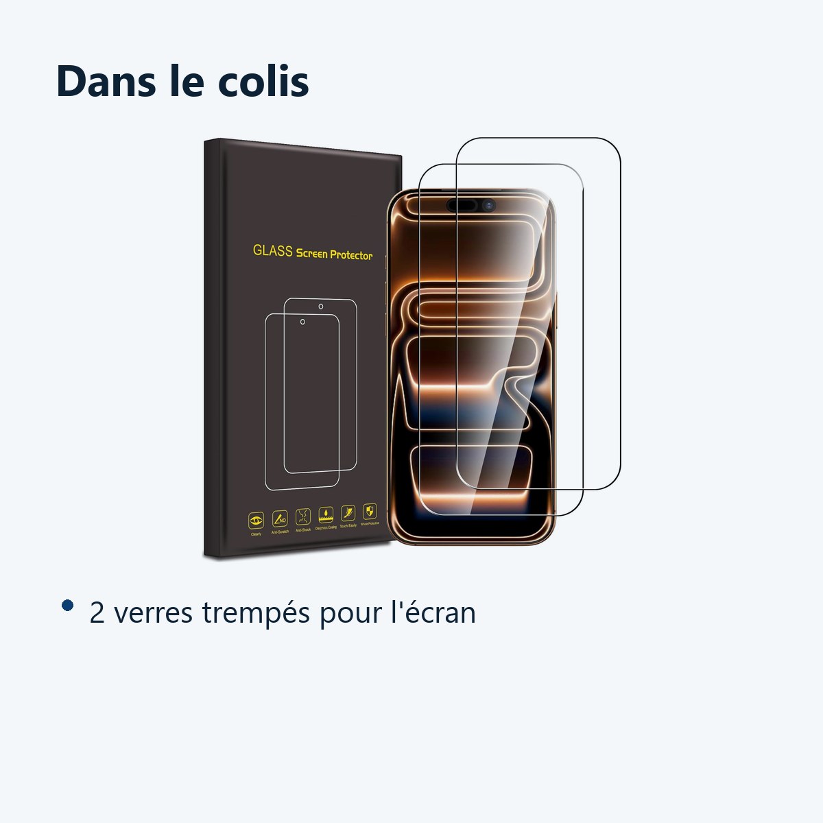 Contenu du colis – Verres Trempes X2 Pour iPhone 17 Pro Max