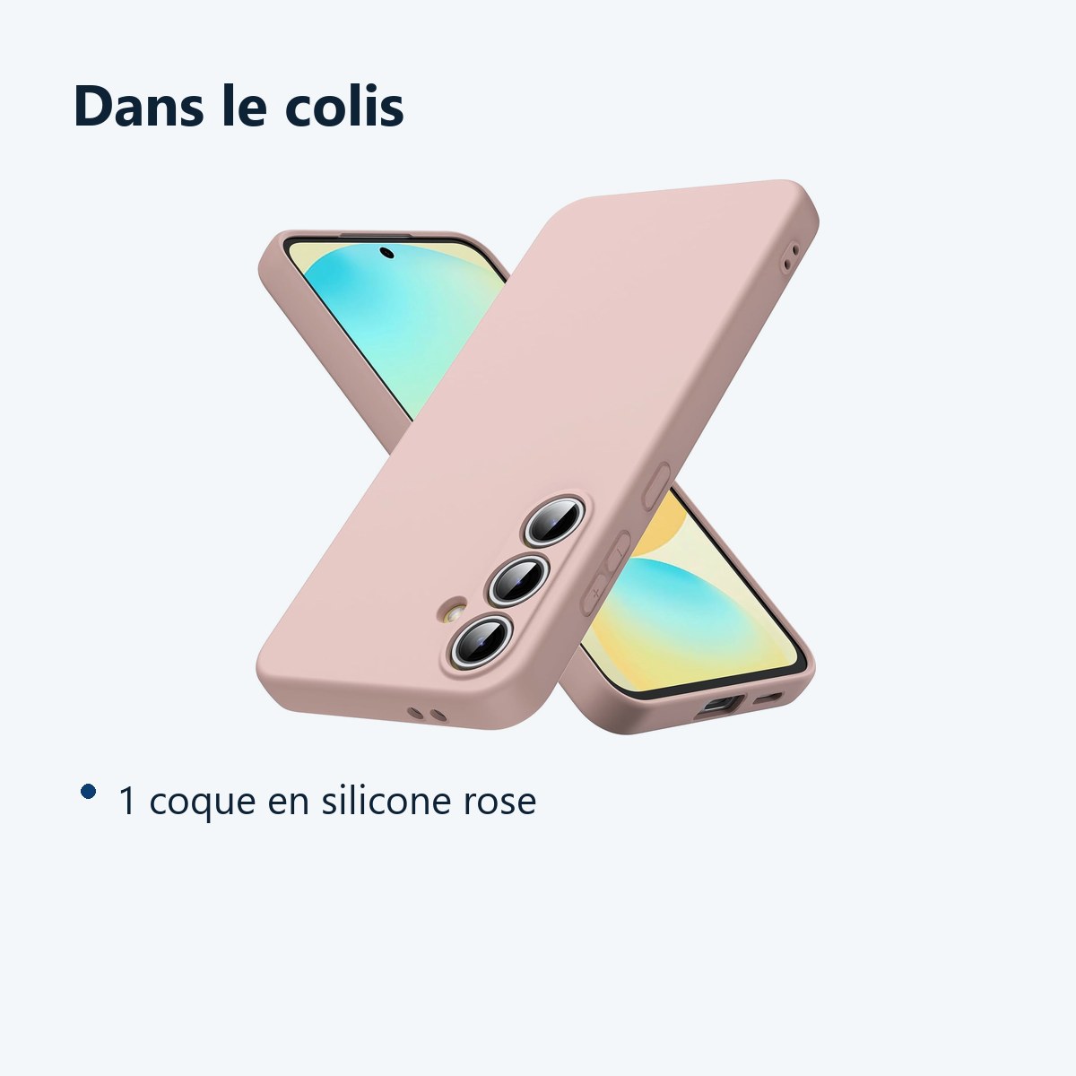 Contenu du colis – Coque Silicone Rose Pour Samsung Galaxy S24