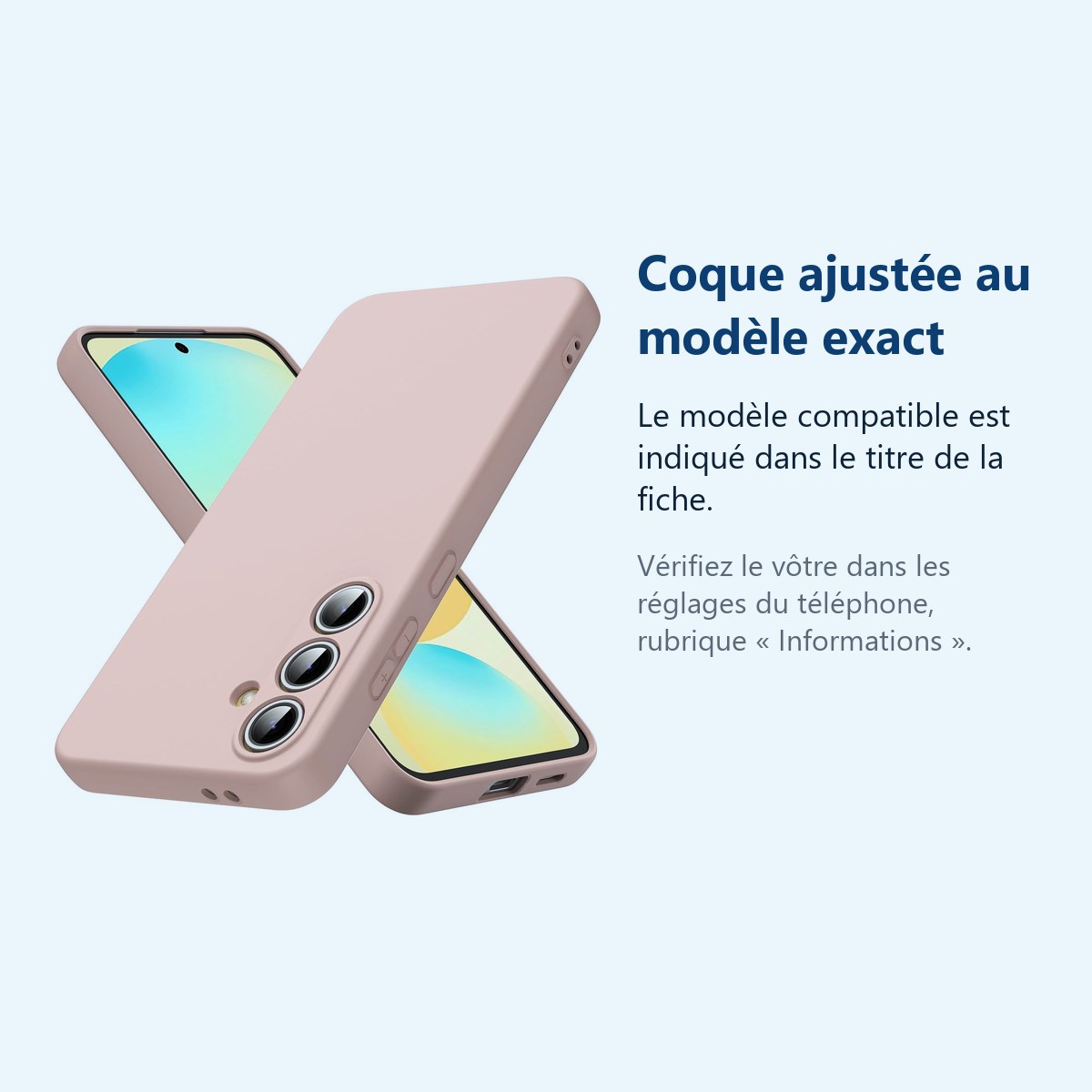 Accessoire ajusté au modèle exact – Coque Silicone Rose Pour Samsung Galaxy S24